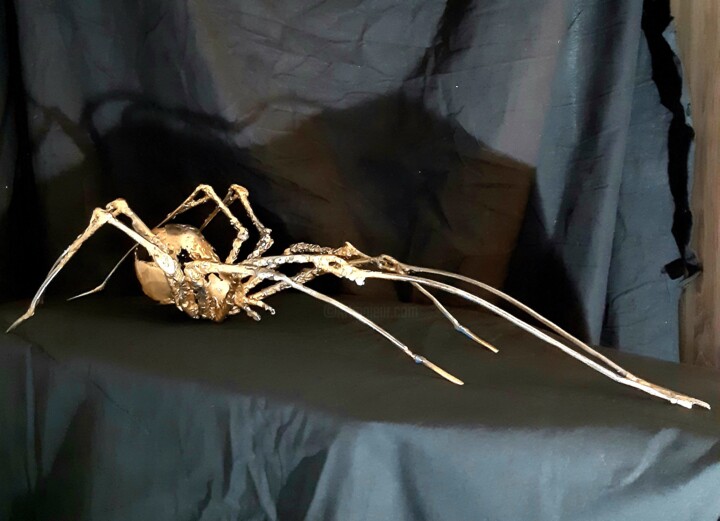 Sculpture titled "Spider" by Michel Marzin, Original Artwork, Metals