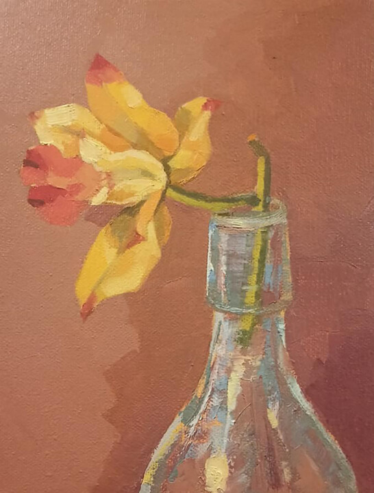 Last falling Orchid 绘画, 8x6 in