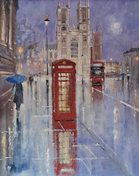 Painting titled "London Icons Westmi…" by Alan Harris, Original Artwork, Acrylic