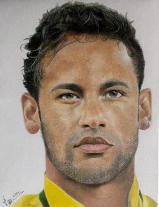 Portrait dessiné à la main de Neymar - Oeuvre originale 图画, 11.7x8.3 in