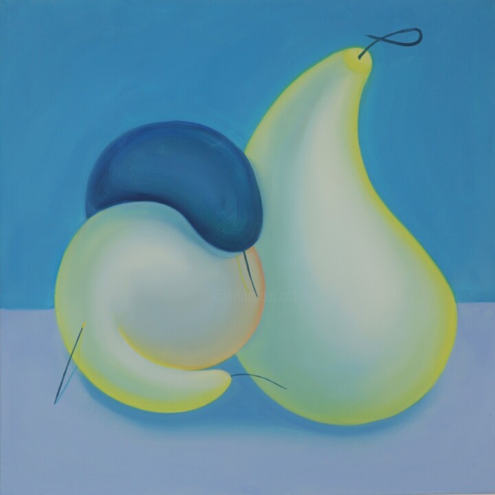 Painting titled "LAZY FRUITS-01" by J Wang, Original Artwork, Pigments