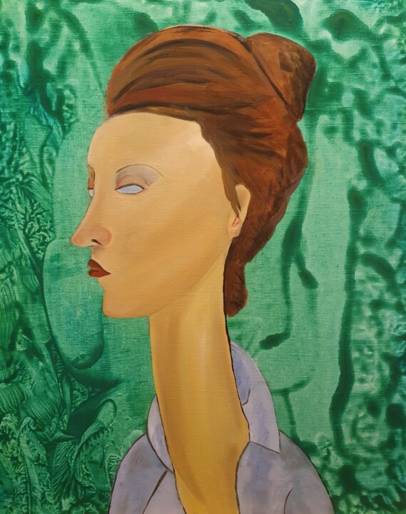 Hommage an Modigliani 绘画, 19.7x15.8 in