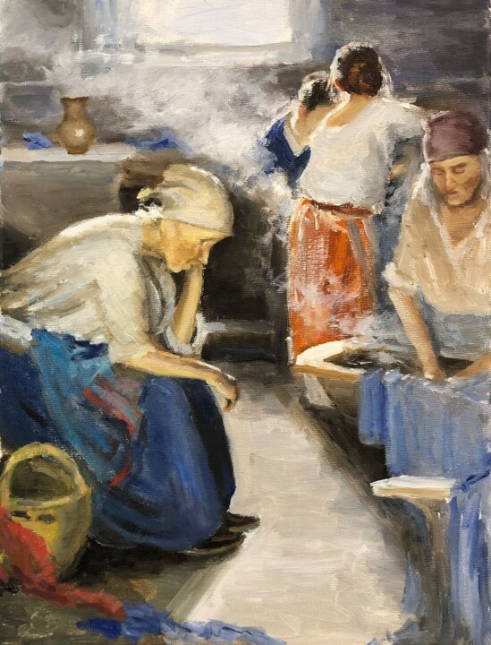 По мотивам произведений Архипова А.Е. 绘画, 15.8x11.8 in