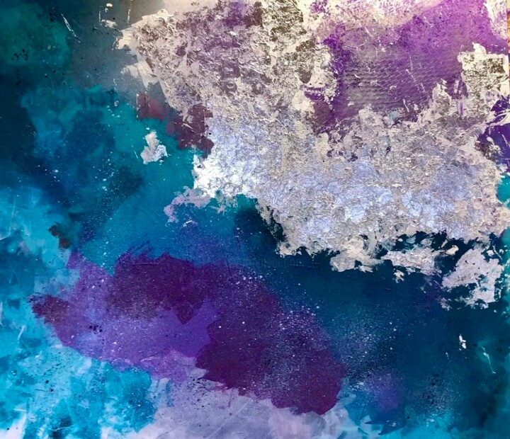 "Every Cloud Has A Silver Lining" - Mixed media artwork 绘画, 28x31 in