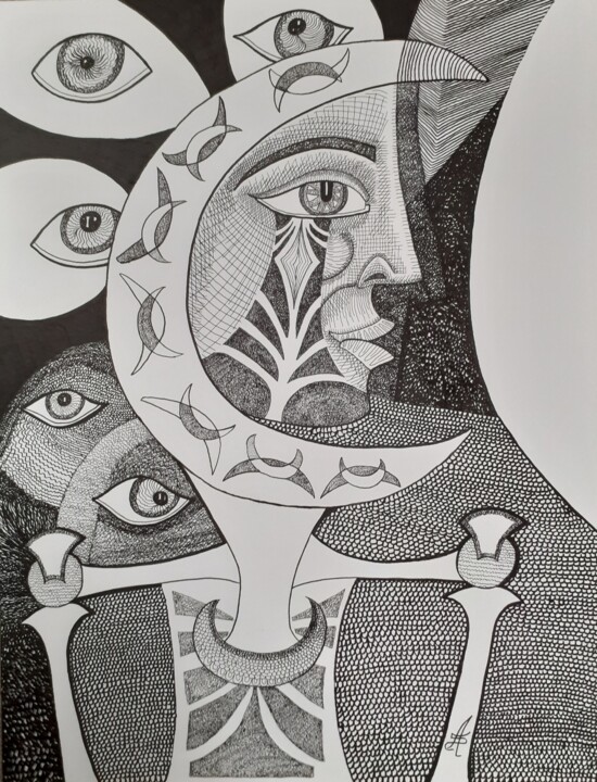 Dessin intitulée "Radiographie d une…" par Aurélie Sarrazin, Œuvre d'art originale, Encre