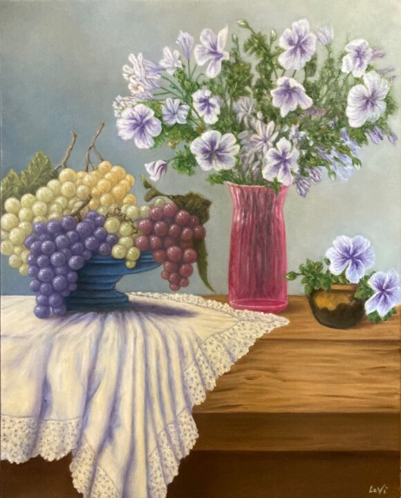 Pintura intitulada "Uva" por Laura Vincelli, Obras de arte originais, Óleo Montado em Armação em madeira