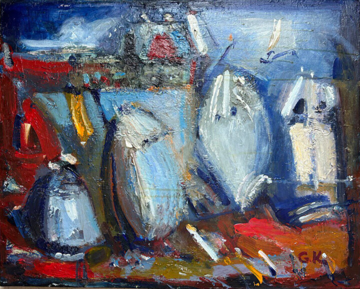 Peinture intitulée "Vases" par Gia Kurdiani, Œuvre d'art originale, Acrylique Monté sur Châssis en bois
