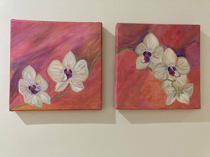 Painting titled "Rose 2" by Coco Caron, Original Artwork, Acrylic Mounted on artwork_cat.