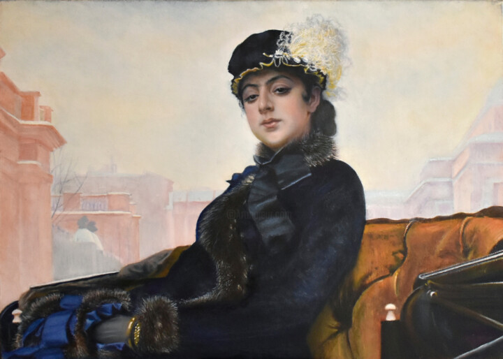 Неизвестная (копия картины И.Крамского) 绘画, 19.7x27.6 in