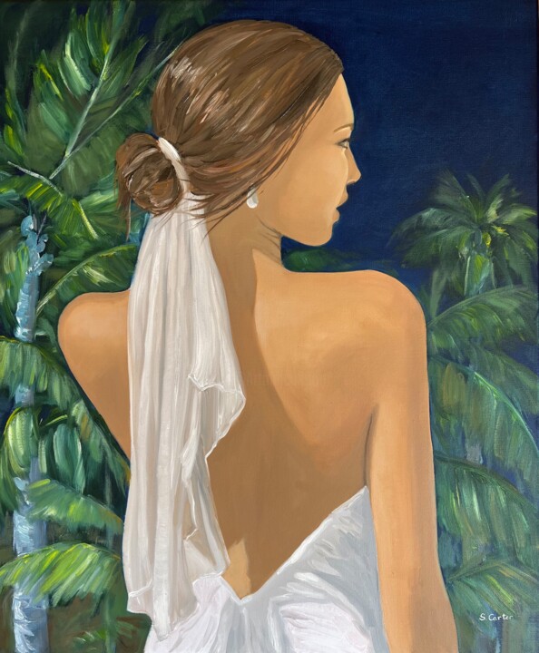 Malarstwo zatytułowany „Brunette Bride” autorstwa Sylvie Carter, Oryginalna praca, Olej