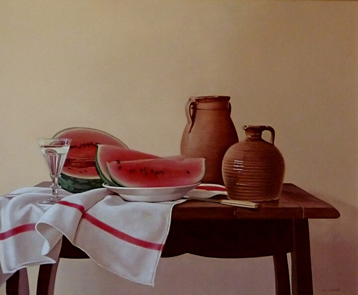 Peinture intitulée "Desserte à la pastè…" par Christian Vidal, Œuvre d'art originale, Acrylique Monté sur Panneau de bois
