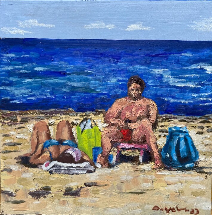 Painting titled "Al mare 04" by Vito Consalvo, Original Artwork, Oil