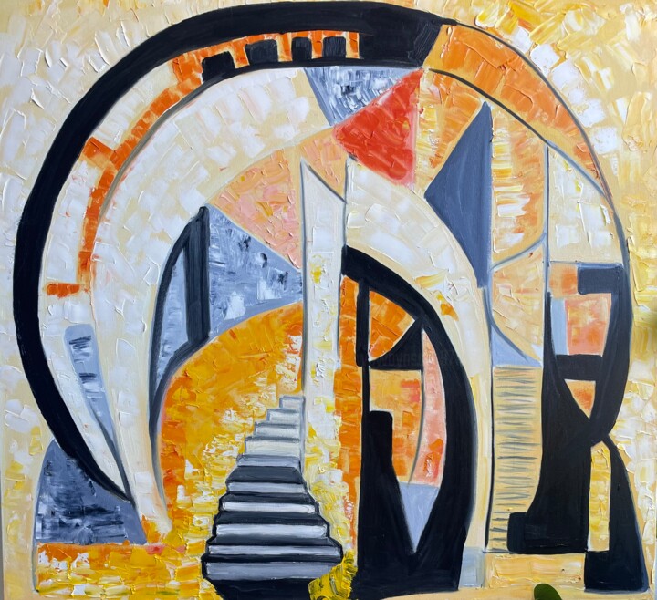 "Abstract Passage" 绘画, 35.4x35.4 in