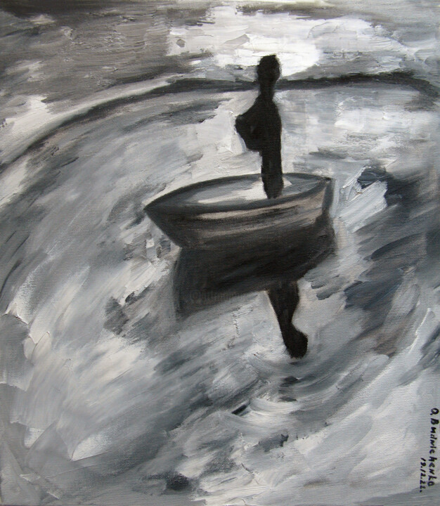 Triptych. Long separation. The escape 绘画, 15.8x13.8 in