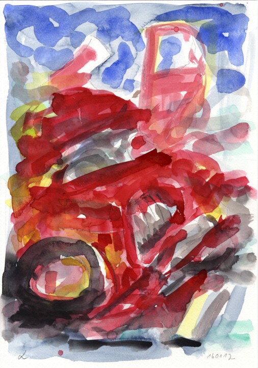 Auto/Selbster (160112a) 绘画, 13.4x9.5 in
