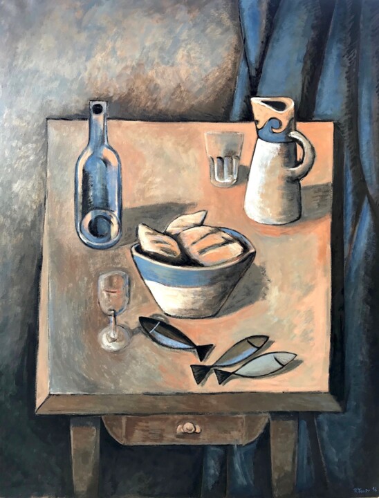 Eau et vin (Aigua i vi) 绘画, 45.7x35 in