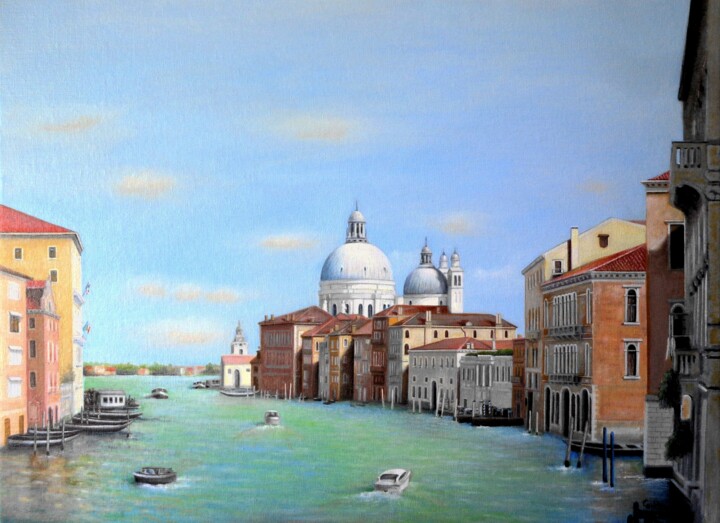 绘画 标题为“VENISE, Santa Maria…” 由Charles Unger, 原创艺术品, 油 安装在木质担架架上