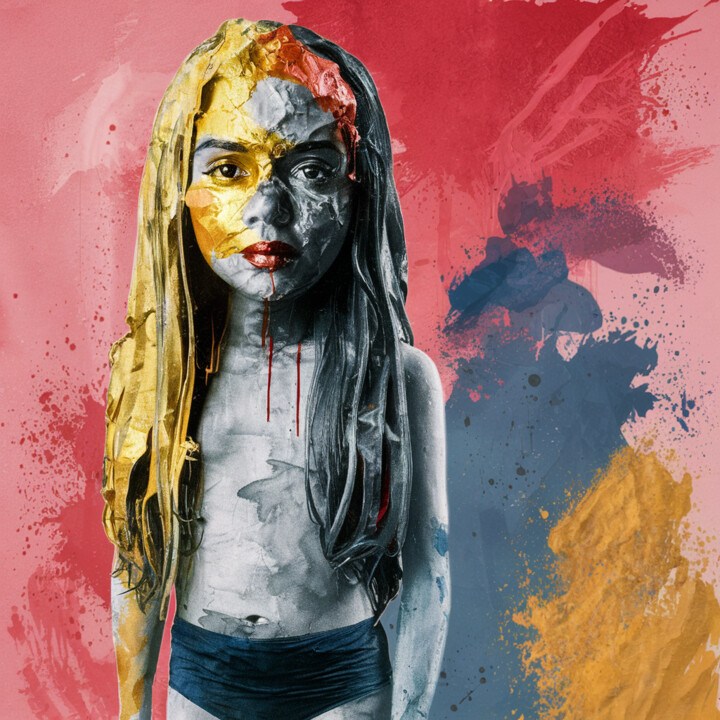 Artes digitais intitulada "Jeune dame" por Pavel Apilat, Obras de arte originais, Pintura digital