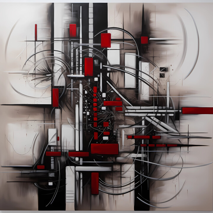 Digital Arts titled "Abstract knight wit…" by Lu Sho, Original Artwork, AI generated image