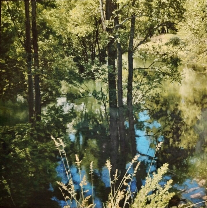 Painting titled "Syncretic 1" by Stefano Anselmi, Original Artwork, Oil Mounted on Wood Stretcher frame