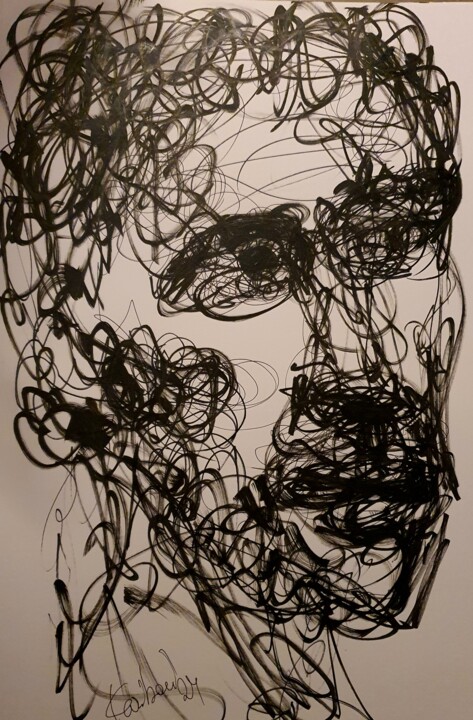 Der Blick. Portrait eines Mannes 图画, 16.5x11.8 in