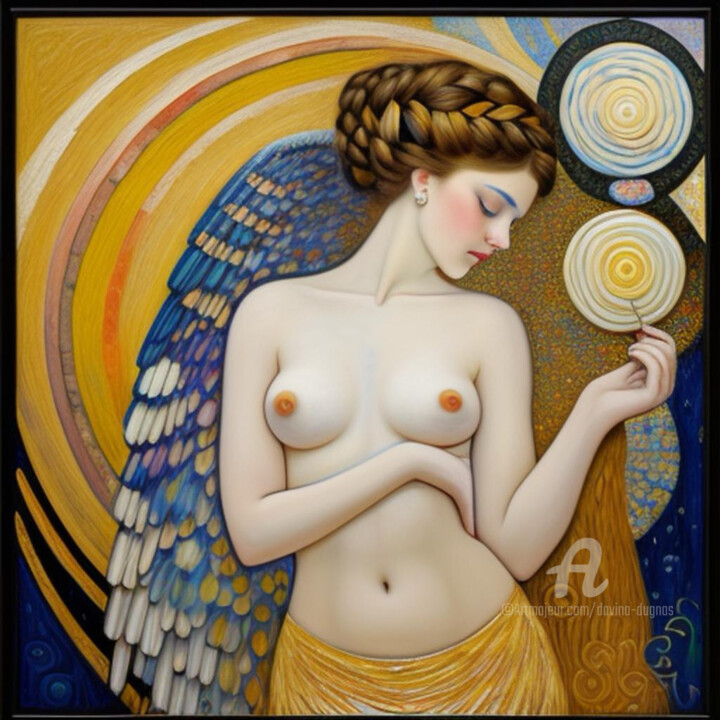 Arte digital titulada "Angelic Rebirth" por Davina Dugnas, Obra de arte original, Pintura Digital