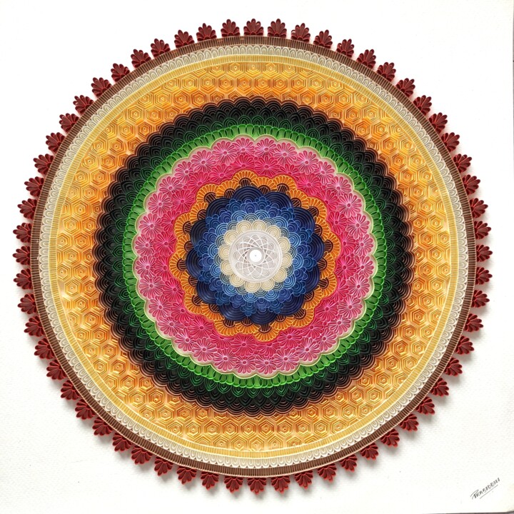 Painting titled "Circle of Tranquili…" by Paperpersonified Prasiddhi, Original Artwork, Paper