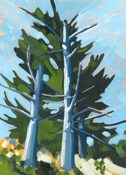 Arbre mort 绘画, 7.1x5.1 in