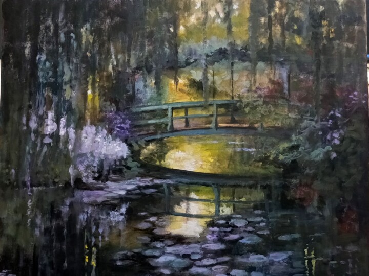 Painting titled "The Bridge at Giver…" by Alan Harris, Original Artwork, Acrylic