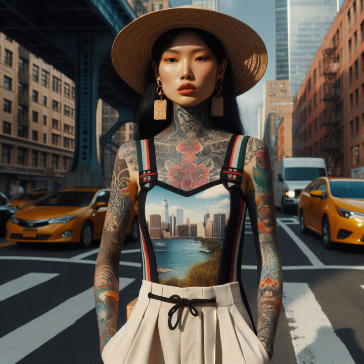 Posing in the downtown and looking at ya 数字艺术