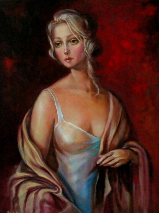 Venice 16th Century - Venetian Courtesan 绘画, 31.5x23.6 in