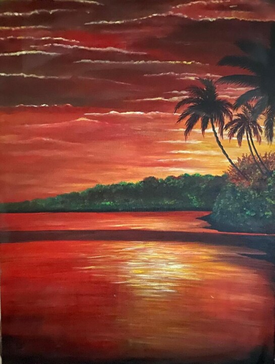 Painting titled "Strand" by Lau Solano, Original Artwork, Acrylic