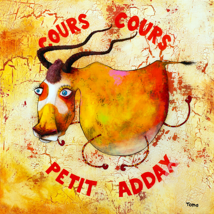绘画 标题为“Cours Cours Petit A…” 由Toma, 原创艺术品, 丙烯 安装在木质担架架上
