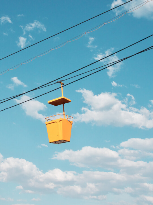 Photography titled "Le téléphérique jau…" by Laurent Roch, Original Artwork, Digital Photography