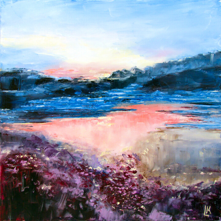 Pink Sunrise 绘画, 17.7x17.7 in