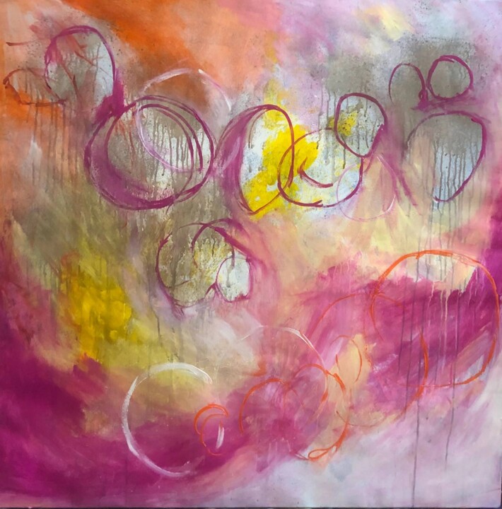 Painting titled "August" by Ekaterina Gustova, Original Artwork, Acrylic