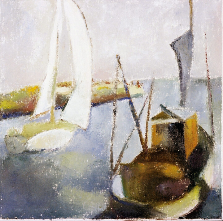 Fischerboote 绘画, 15.8x15.8 in