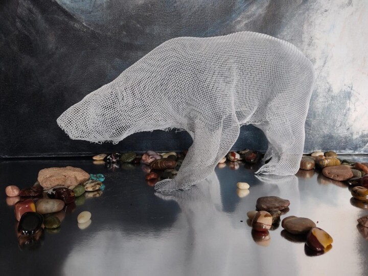 Polar bear 雕塑, 6.7x5.1 in