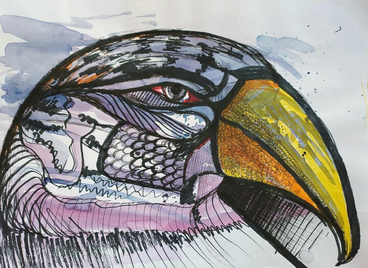 Parrot Eye 绘画, 11x16 in