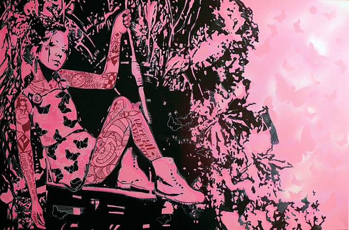 Malerei mit dem Titel "WUNDERLAND I" von Ute Kleist, Original-Kunstwerk, Acryl