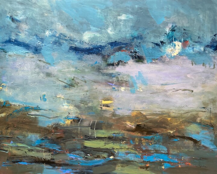 Le jour ou le monde réinvente son avenir. 绘画, 28.7x36.6 in