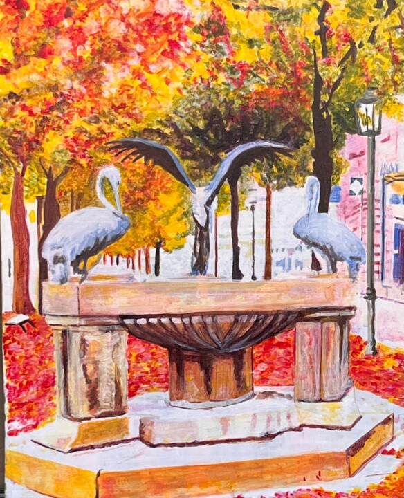 Sophienstraße im Herbst 绘画, 19.7x15.8 in
