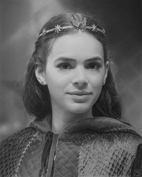 Pintura titulada "Bruna Marquezine" por Andriy Markiv, Obra de arte original, Grafito