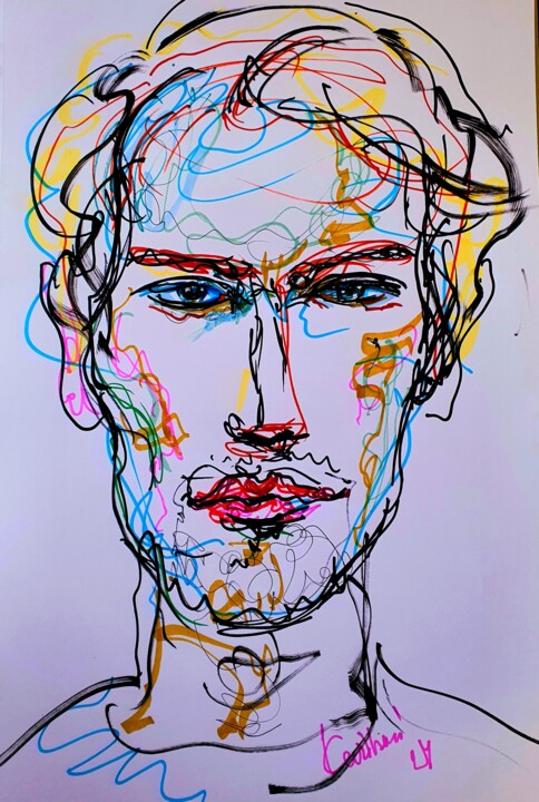 Portrait of a russian guy 图画, 16.5x11.8 in