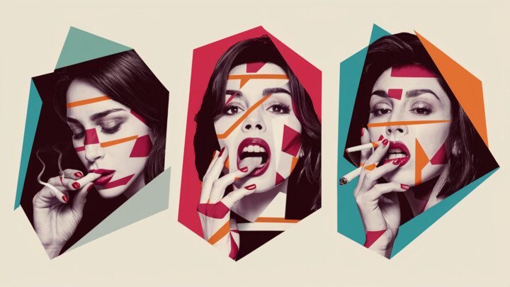 「I smoke」というタイトルのデジタルアーツ Pavel Apilatによって, オリジナルのアートワーク, AI生成画像