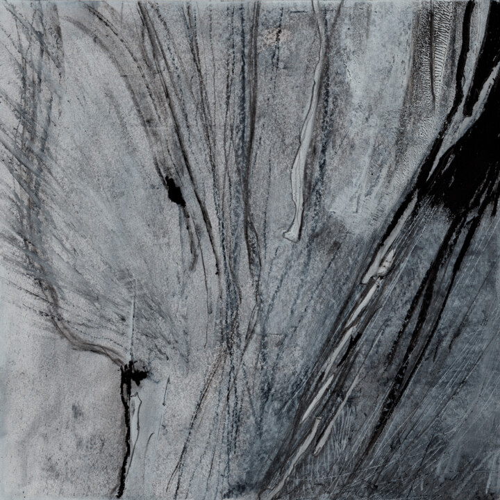 #232, 25x25cms, graphite et acrylique sur papier, 07-2024 绘画, 9.8x9.8 in