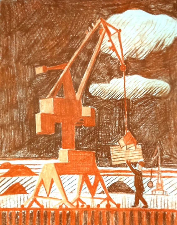 Desenho intitulada "Working morning" por Tatiana Bykova, Obras de arte originais, Pastel