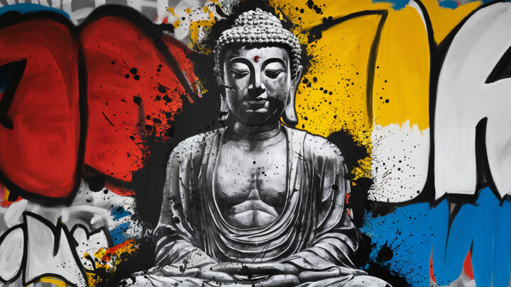 Цифровое искусство под названием "Spirituality Buddha" - Pavel Apilat, Подлинное произведение искусства, 2D Цифровая Работа