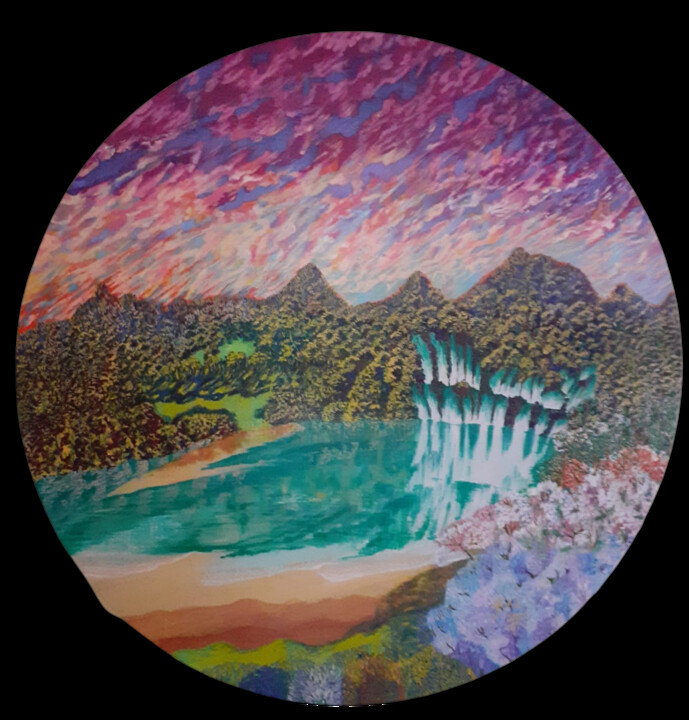 Peinture intitulée "Dreamy Landscape" par Lahiru Karunaratne, Œuvre d'art originale, Acrylique