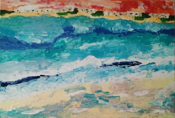 Peinture intitulée "Sable fin" par Claudie Savelli (CLAUDIE-SAVELLI-CLAUDIA), Œuvre d'art originale, Acrylique Monté sur Châ…